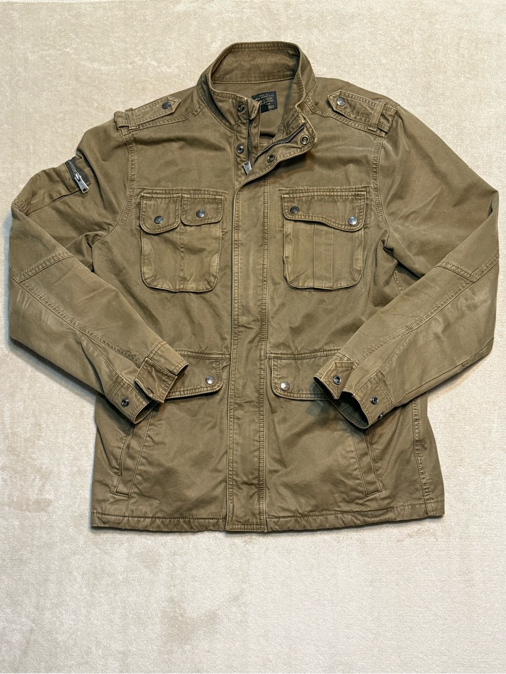 Lucky Brand Mens Olive Green Military Field Jacket Medium